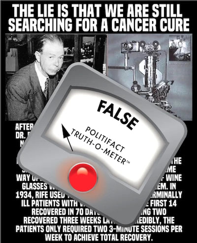 There is no evidence that vibrational frequencies from Rife machines can cure cancer