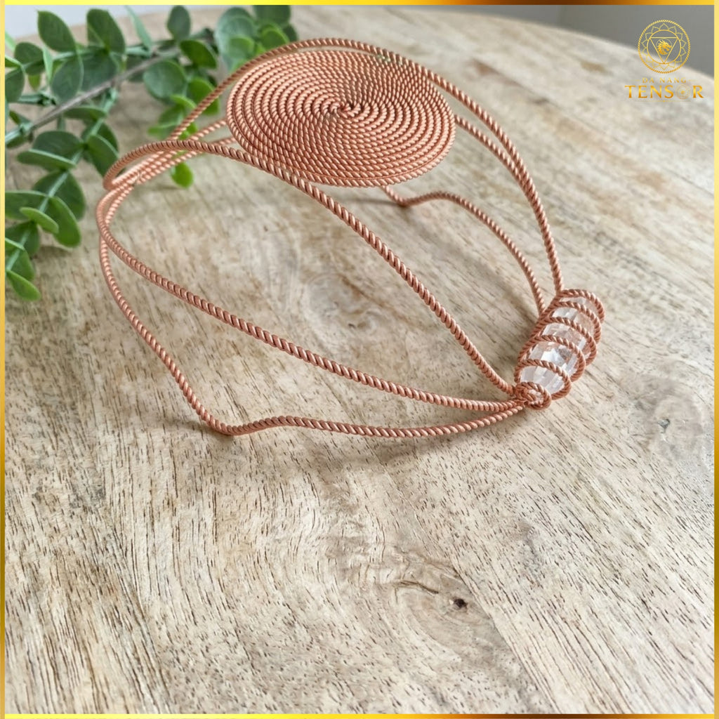 Dual Frequency Tensor Ring Crown 144Hz 177Hz - Pure Copper Vortex Headband, EMF Migraine Relief Hat, Mental Clarity, Reiki Tool