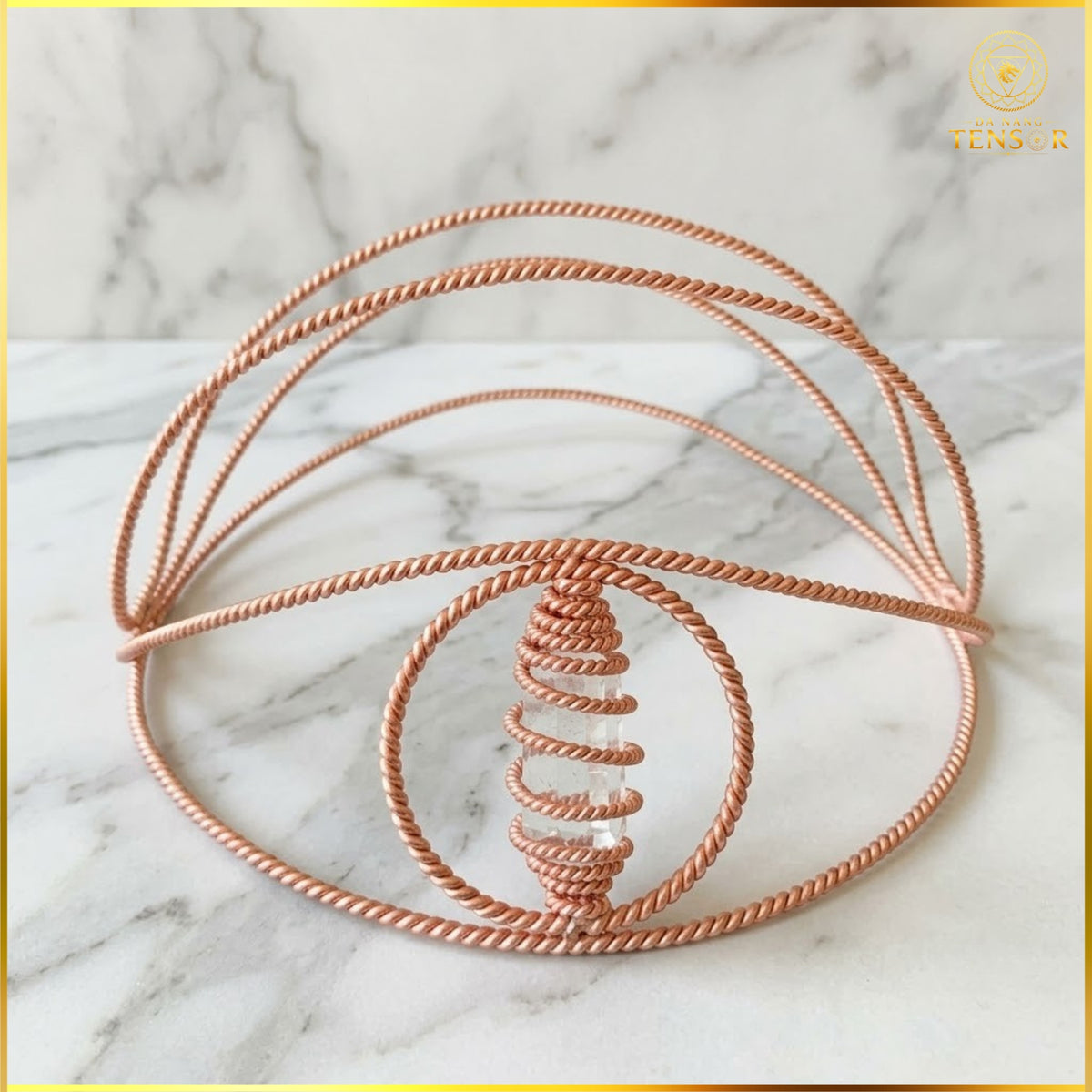 Dual Frequency Tensor Ring Crown 144Hz 177Hz - Pure Copper Vortex Headband, EMF Migraine Relief Hat, Mental Clarity, Reiki Tool