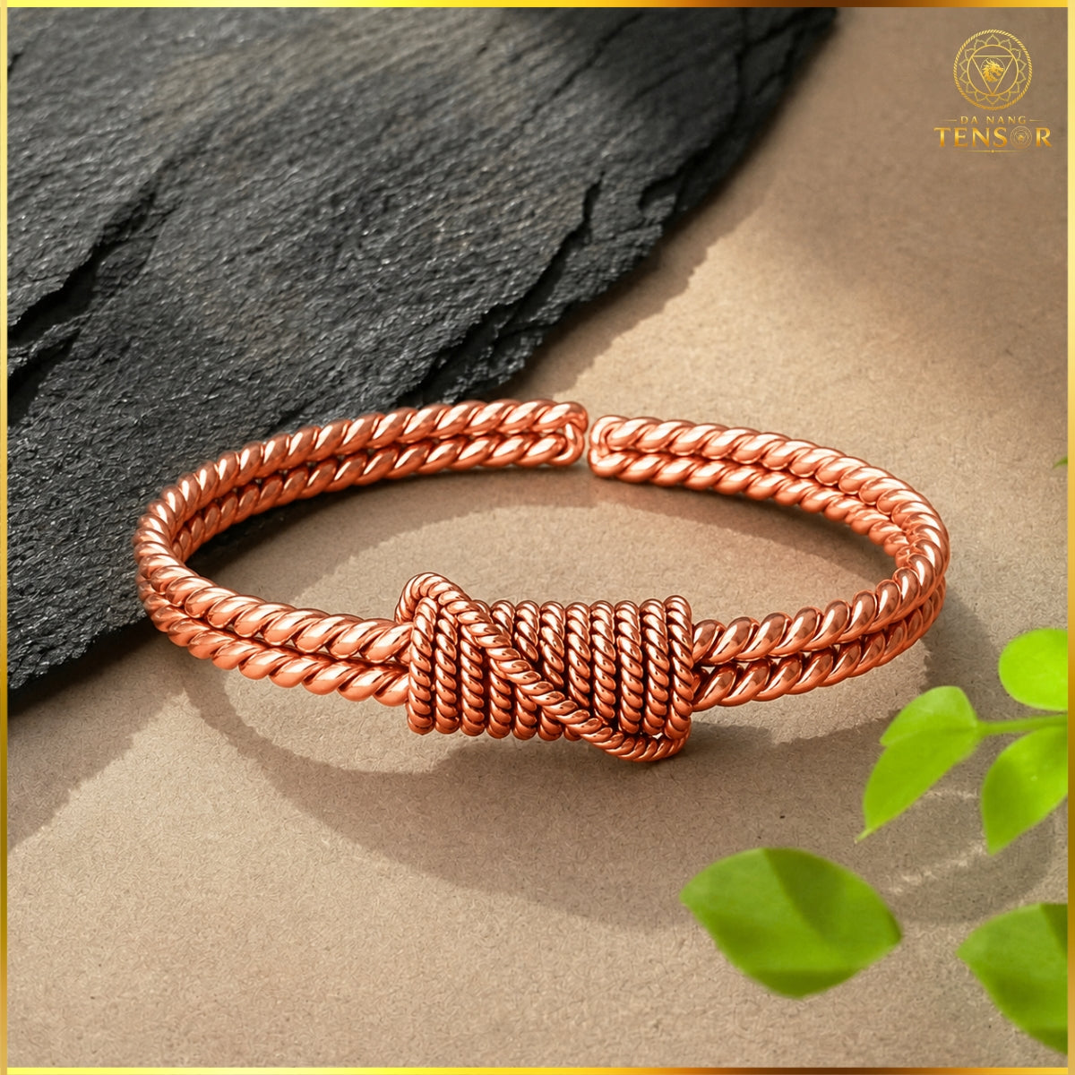 Pure Copper Double Spiral Tensor Bracelet, Handcrafted Energy Cuff, EMF Harmonizer Bangle
