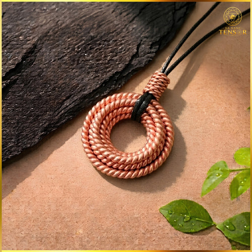 Handcrafted Pure Copper Tensor Pendant, Sacred Geometry Energy Harmonizer (144-528Hz)