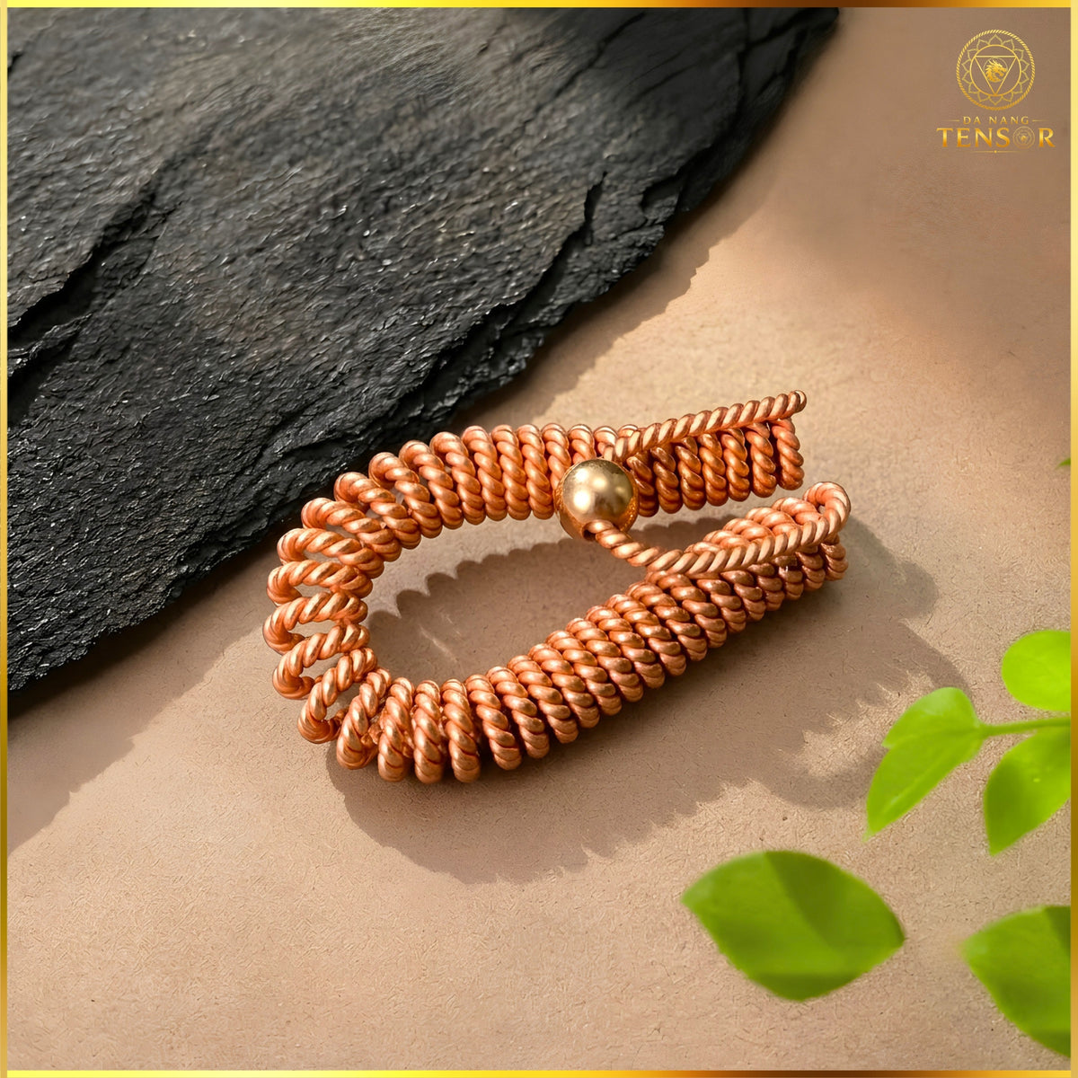 Copper Feedback Loop Tensor Ring - Energy Extractor & Natural Pain Relief Tool, Sacred Cubit 144MHz, EMF Protection