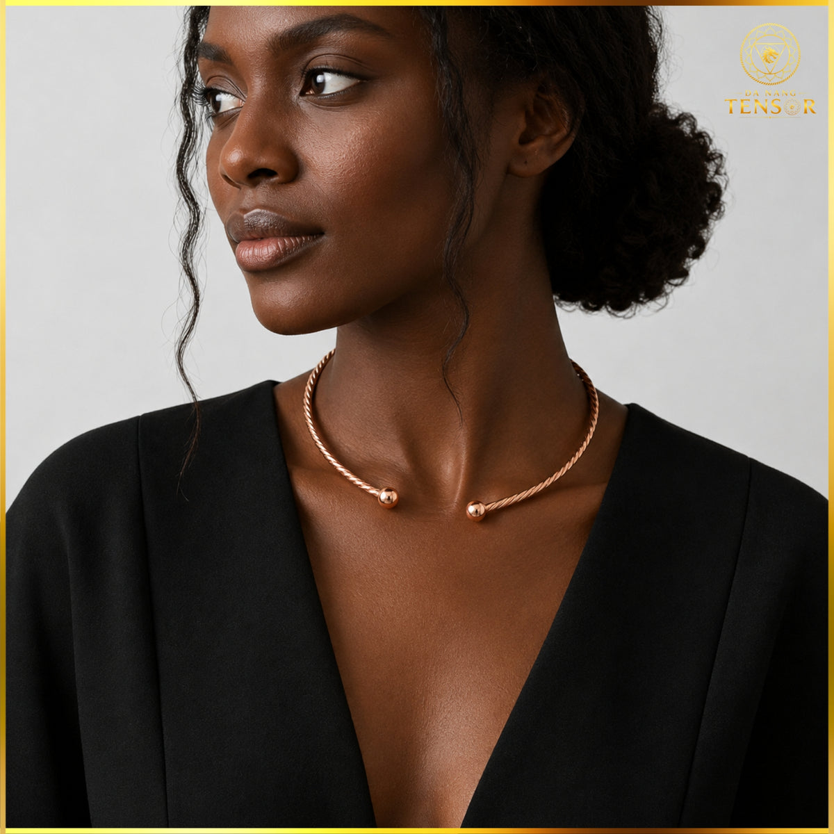 Pure Copper Tensor Necklace, 432Hz Healing Frequency Choker, Boho Spiritual Jewelry, Meditation Tool