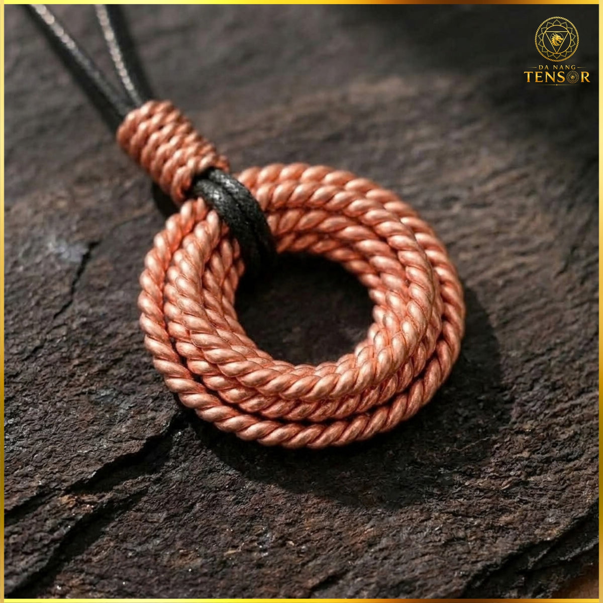 Handcrafted Pure Copper Tensor Pendant, Sacred Geometry Energy Harmonizer (144-528Hz)
