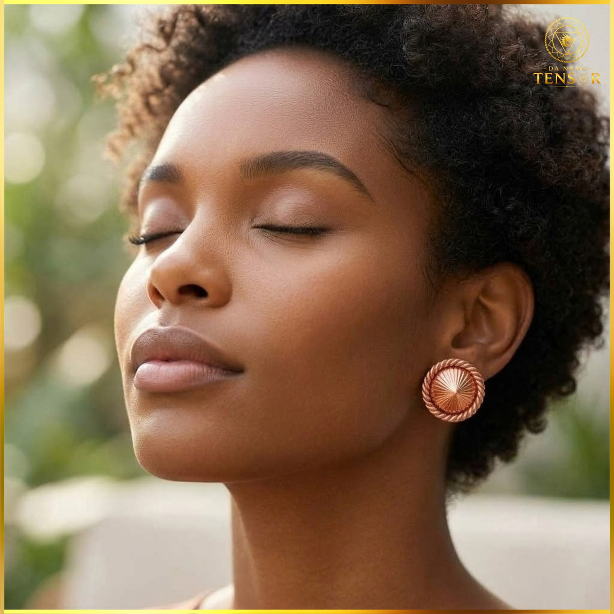 Pure Copper Tensor Ring Earrings, 432Hz Sacred Geometry Studs, Daily Energy Harmonizer, Minimalist Spiritual Zen Gift