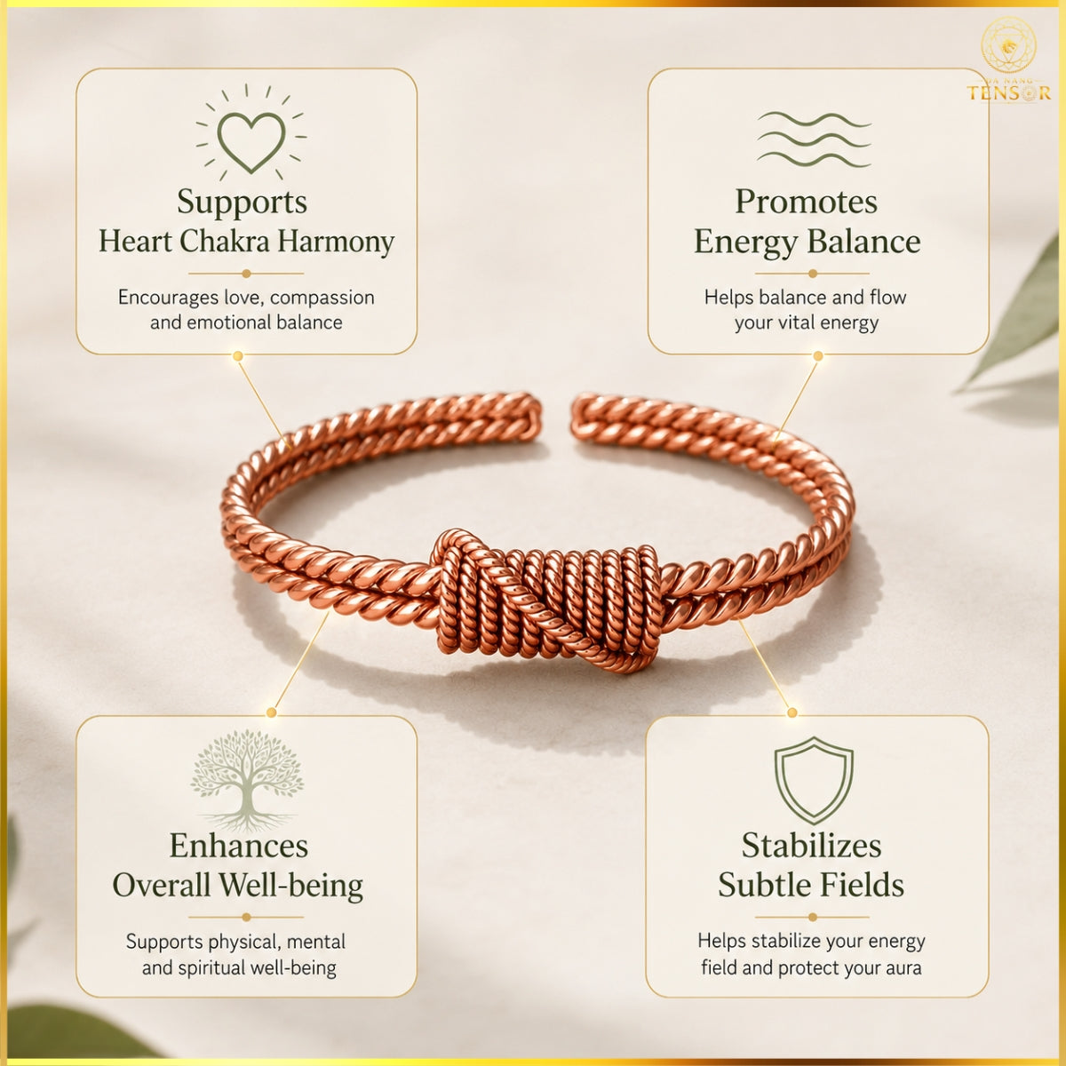 Pure Copper Double Spiral Tensor Bracelet, Handcrafted Energy Cuff, EMF Harmonizer Bangle