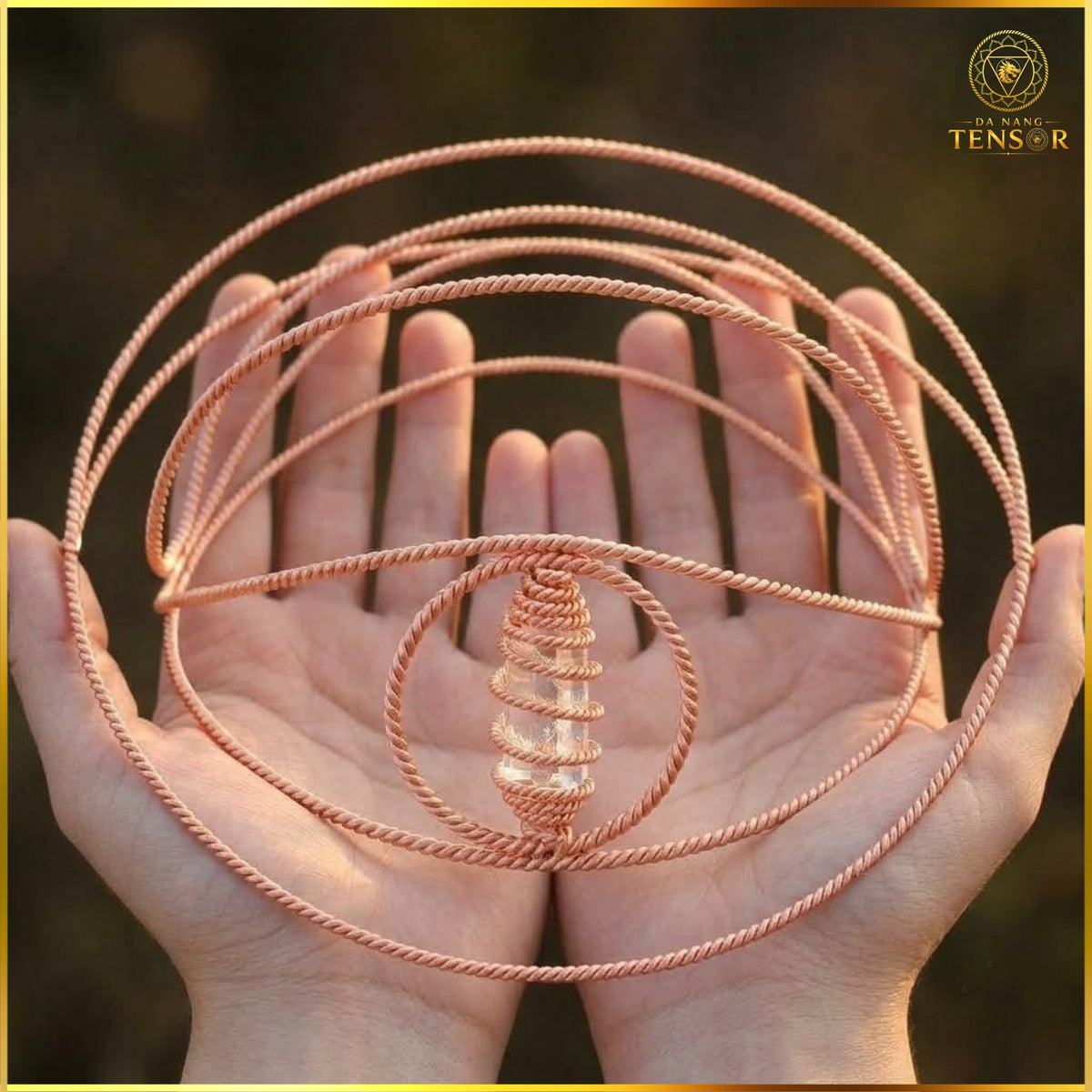 Dual Frequency Tensor Ring Crown 144Hz 177Hz - Pure Copper Vortex Headband, EMF Migraine Relief Hat, Mental Clarity, Reiki Tool
