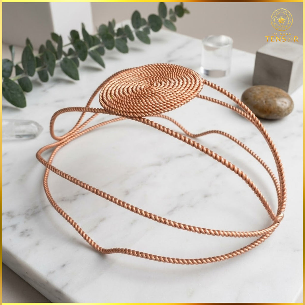 Dual Frequency Tensor Ring Crown 144Hz 177Hz - Pure Copper Vortex Headband, EMF Migraine Relief Hat, Mental Clarity, Reiki Tool