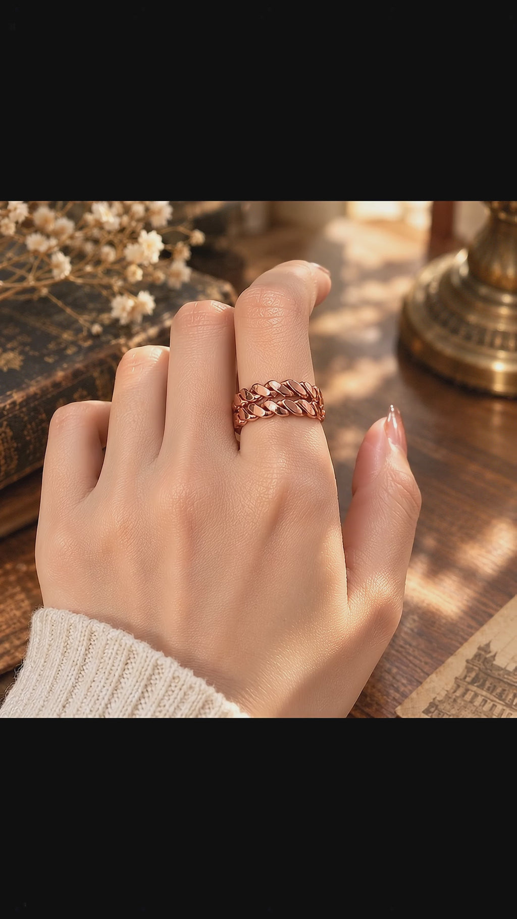 Pure Copper Tensor Ring 144Mhz - Sacred Cubit Braided Energy Harmonizer, Sacred Geometry Meditation Ring, Adjustable Spiritual Zen Gift