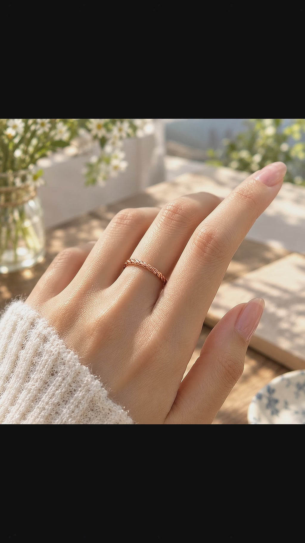 Pure Copper Tensor Ring 144Mhz - Sacred Cubit Braided Energy Harmonizer, Sacred Geometry Meditation Ring, Adjustable Spiritual Zen Gift